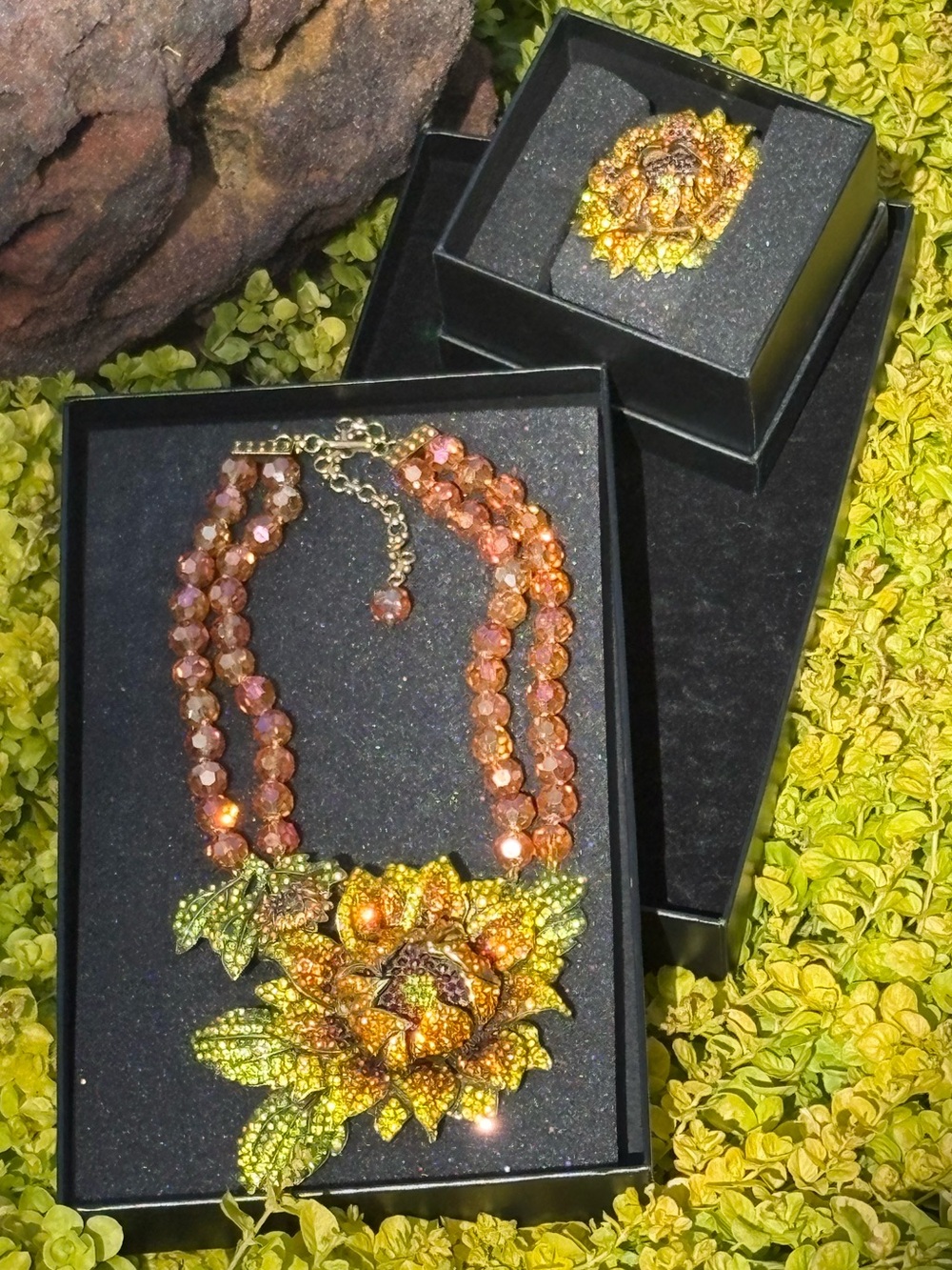 Heidi Daus 'Late Bloomer' Floral Necklace and Bracelet Set